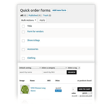 YITH Quick Order Forms for WooCommerce Premium