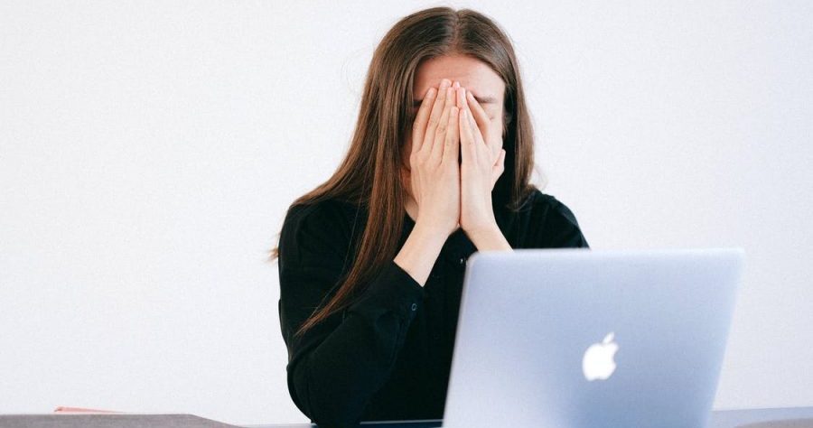 woman stressed out at her computer