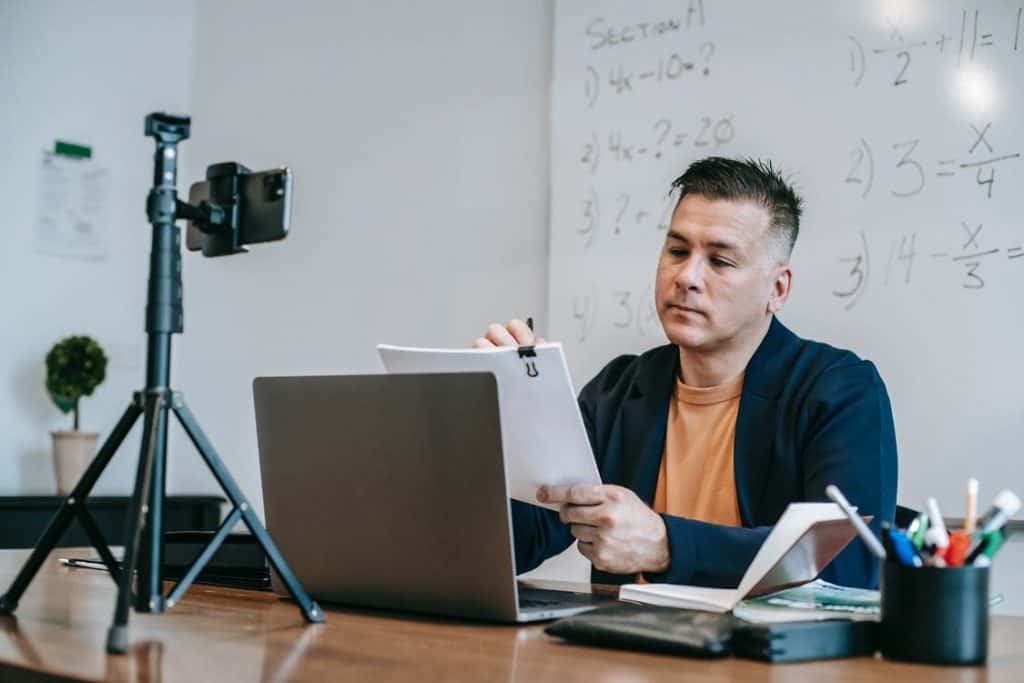 man working at his computer